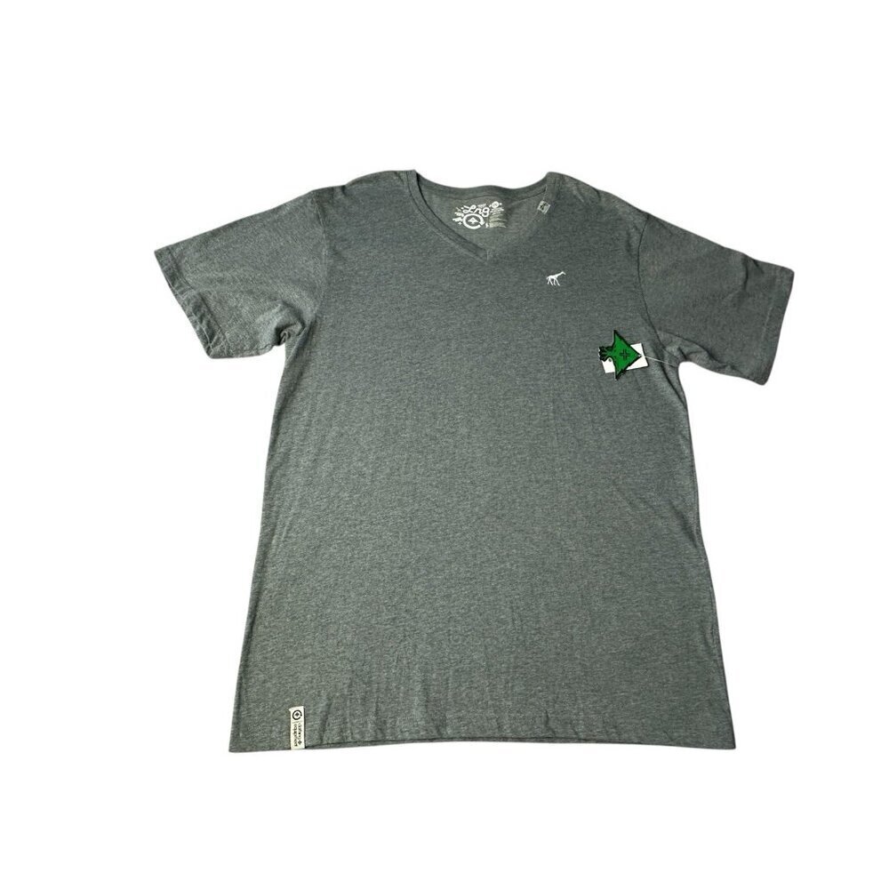 LRG  Men's Tee  V Neck T-shirt Gray Size 2XL New